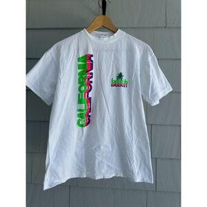 Vintage 90s California Beach T Shirt Caribbean Dream Single Stitch Neon Sz L